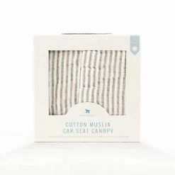 Little Unicorn Cotton Muslin Car Seat Canopy - Grey Stripe