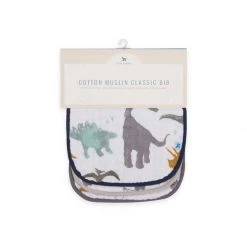 Little Unicorn Cotton Muslin Classic Bib 3pk - Dino Friends Restocked