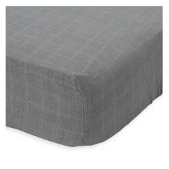 Little Unicorn Blankets & Bedding Cotton Muslin Fitted Cot Sheet – Nickel