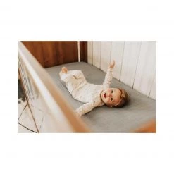 Little Unicorn Blankets & Bedding Cotton Muslin Fitted Cot Sheet – Nickel