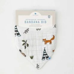 Little Unicorn BABY & TODDLER GIFTS Cotton Muslin Reversible Bandana Bib - Forest Friends