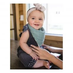 Little Unicorn Cotton Muslin Reversible Bandana Bib - Tropical Leaf Restocked