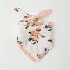 Little Unicorn Cotton Muslin Reversible Bandana Bib - Watercolour Roses