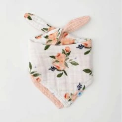 Little Unicorn Cotton Muslin Reversible Bandana Bib - Watercolour Roses