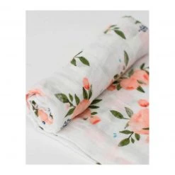 Little Unicorn Country Style Cotton Muslin Swaddle – Watercolour Roses