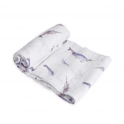 Little Unicorn BABY & TODDLER GIFTS Cotton Muslin Swaddle – Narwhal
