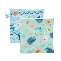 Bumkins Large Snack Bag 2pk - Rolling With The Waves