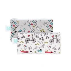 Bumkins Reusable & Eco Friendly Small Snack Bag 2pk - Bird Park / Urban Bird