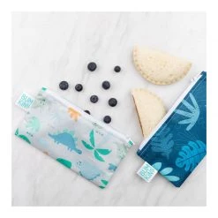 Bumkins Reusable & Eco Friendly Small Snack Bag 2pk - Tropic / Dinosaurs