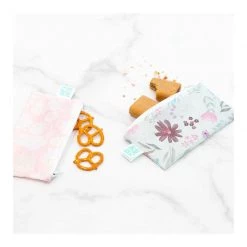 Bumkins Small Snack Bag 2pk - Floral / Lace Reusable & Eco Friendly