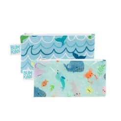 Bumkins Small Snack Bag 2pk - Rolling With The Waves