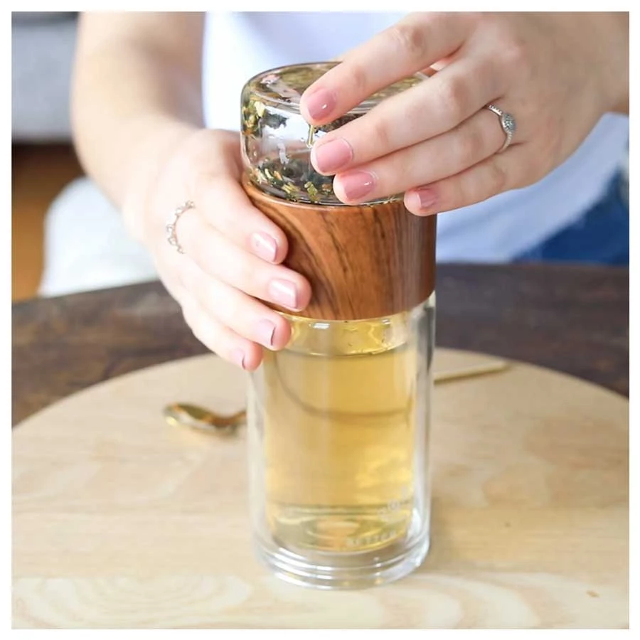 Better Tea Co. Restocked Glass Tea Infuser & Flask - Wood