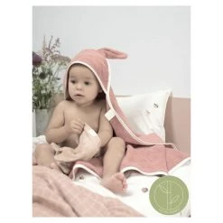 Fabelab Baby Hooded Towel – Rose Bunny