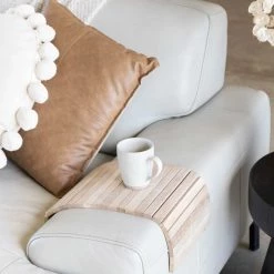 NED Collections Coastal Arm Chair Side Rest - Natural Oak