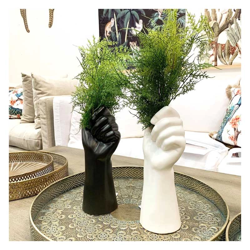 Le Forge Ceramic Hand Vase - White (27.5cm)