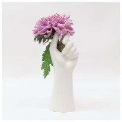 Le Forge Ceramic Hand Vase - White (27.5cm)