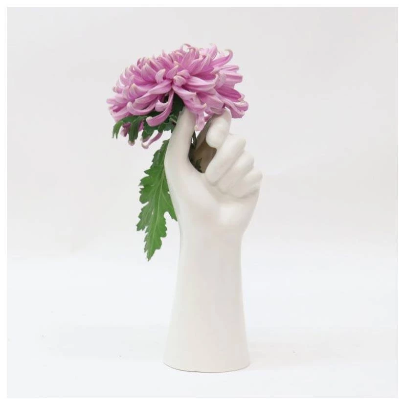 Le Forge Ceramic Hand Vase - White (27.5cm)