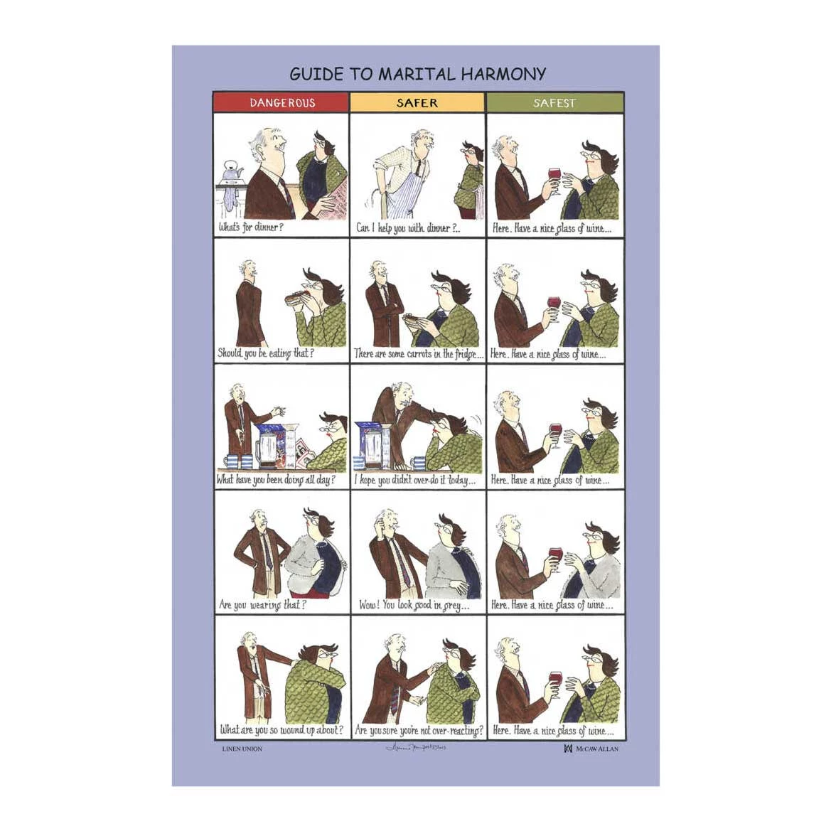 Samuel Lamont Guide To Marital Harmony Tea Towel Women's Gifts - Under $50