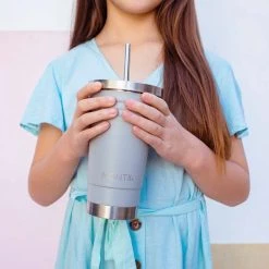 Montii Co Smoothie Cup - Chrome Grey (450ml) Reusable & Eco Friendly