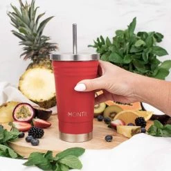 Montii Co Smoothie Cup - Cherry (450ml) Reusable & Eco Friendly