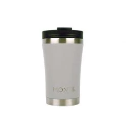 Montii Co Regular Insulated Coffee Cup - Chrome Grey (350ml) Reusable & Eco Friendly