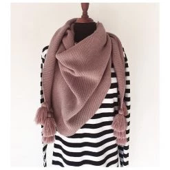 Hello Friday Fiver Tassel Wrap Scarf – Mauve