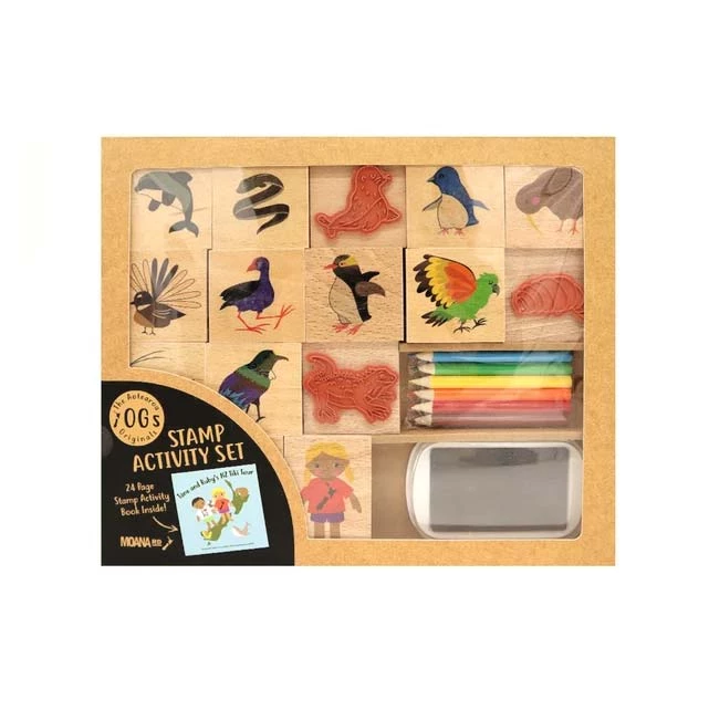 Moana Road Wooden Stamp Activity Set - Tane & Ruby Kiwiana