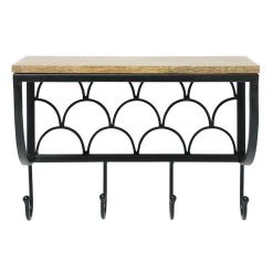 Stoneleigh & Roberson Scalloped Wall Shelf With Hooks