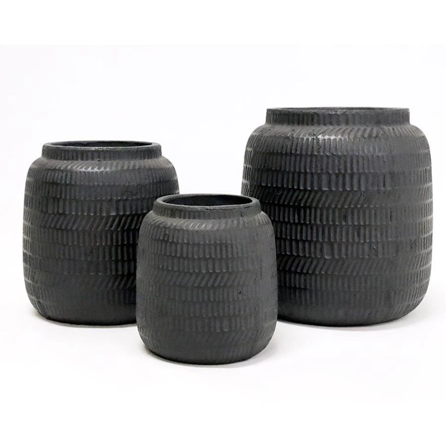 Stoneleigh & Roberson Moonie Textured Planter Black