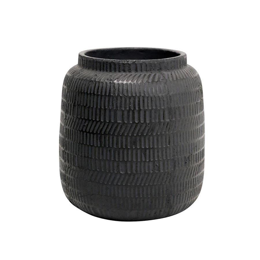 Stoneleigh & Roberson Moonie Textured Planter Black