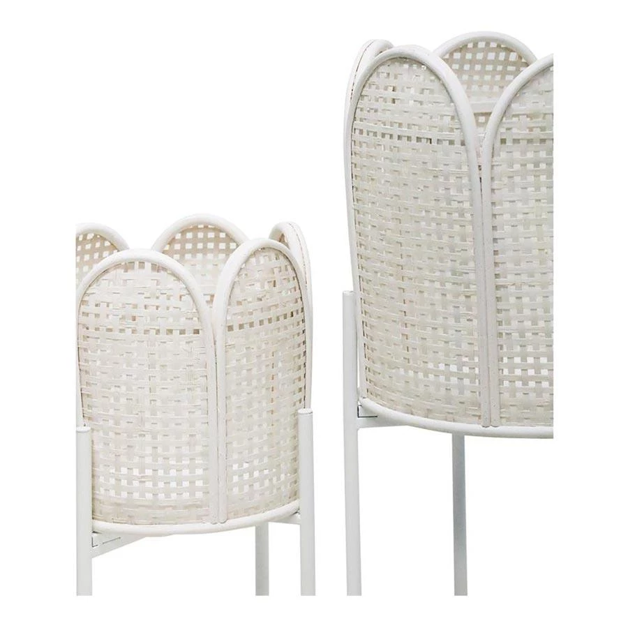 Stoneleigh & Roberson NEW ARRIVALS Peony Rattan Planter Set - White