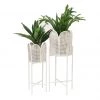 Stoneleigh & Roberson NEW ARRIVALS Peony Rattan Planter Set - White