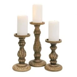 Stoneleigh & Roberson CANDLE HOLDERS & LANTERNS Dahi Wood Candle Holder
