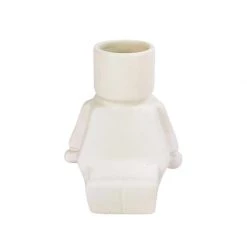 Urban Products Valentines Day Sitting Block Man Planter - White