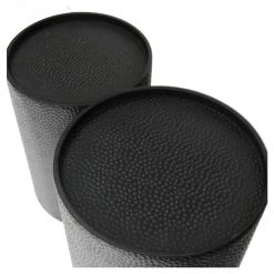 Le Forge Iron Drum Table Set Black