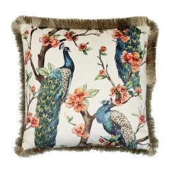 Le Forge Peacock Velvet Cushion (45cm)