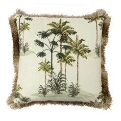 Le Forge Cushions Cream Palm Tree Velvet Cushion (45cm)