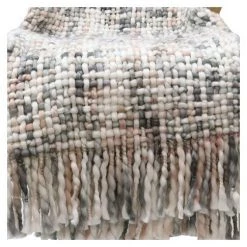 Le Forge Woven Throw – Blush/Grey