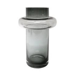 Le Forge Collar Glass Vase - Smoke