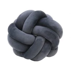 Le Forge Velvet Knot Cushion - Grey NEW ARRIVALS