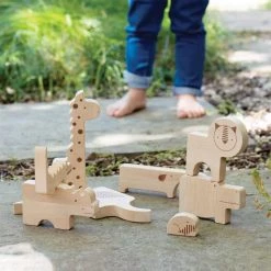 Petit Collage Wood Puzzle & Play - Safari Jumble BABY & TODDLER GIFTS