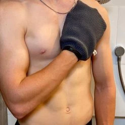 Ecovask Organic Cotton Wash Mitt - Charcoal Reusable & Eco Friendly