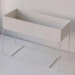 Garcia Short Metal Planter - White