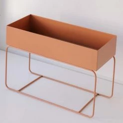 Garcia Short Metal Planter - Terracotta Home Accents