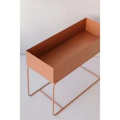 Garcia Short Metal Planter - Terracotta Home Accents