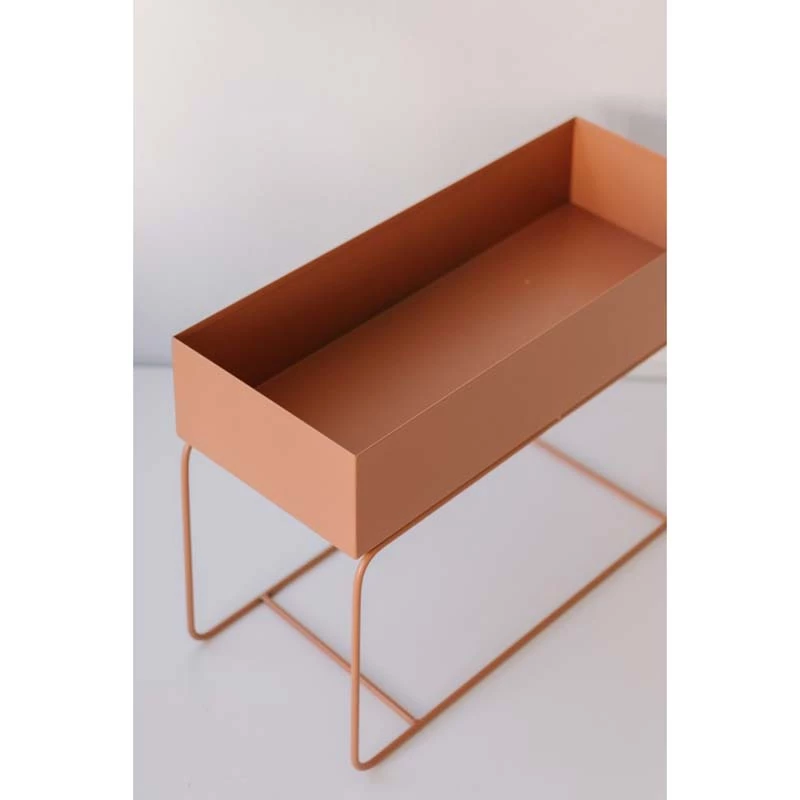 Garcia Short Metal Planter - Terracotta Home Accents