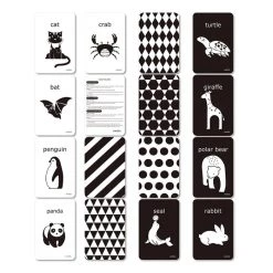 MierEdu Cognitive Black & White Animal Flash Cards Monochrome