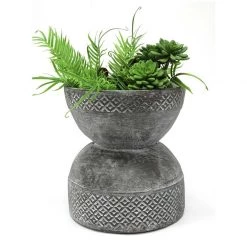 Stoneleigh & Roberson Dwali Hourglass Planter - Grey (28.5cm) NEW ARRIVALS