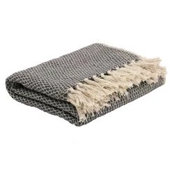 Stoneleigh & Roberson Throws Grey Dahlia Cotton Throw