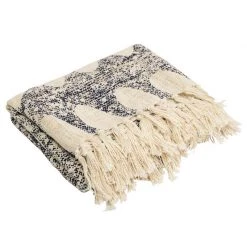 Stoneleigh & Roberson Larnie Blue Slub Cotton Throw Throws